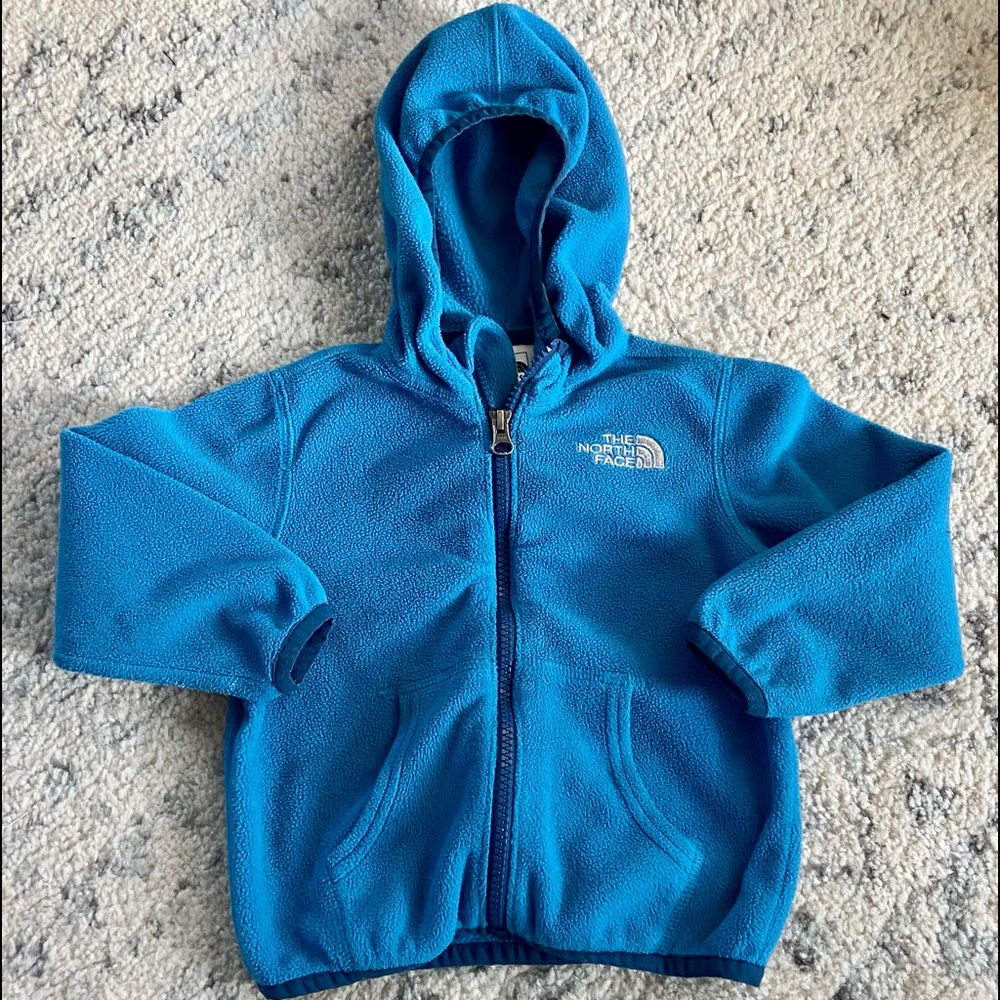 North Face Fleece turquoise toddler jacket.